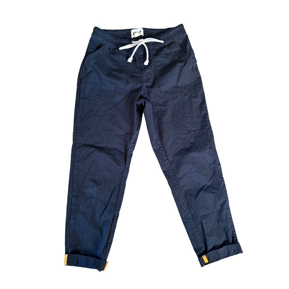Pact Mens Black Organic Cotton Stretch Jogger Pants Size S Drawstring Cuffed